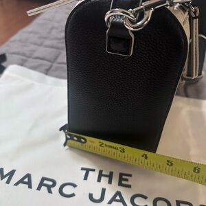 Marc Jacobs Black Leather Shoulder Bag with Silver Accents